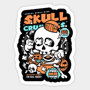 Halloween Skull Crunchies Cereal Sticker